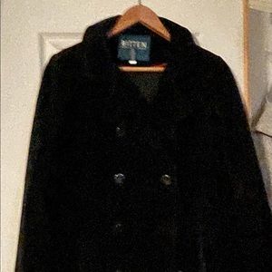 Black velvet pea coat